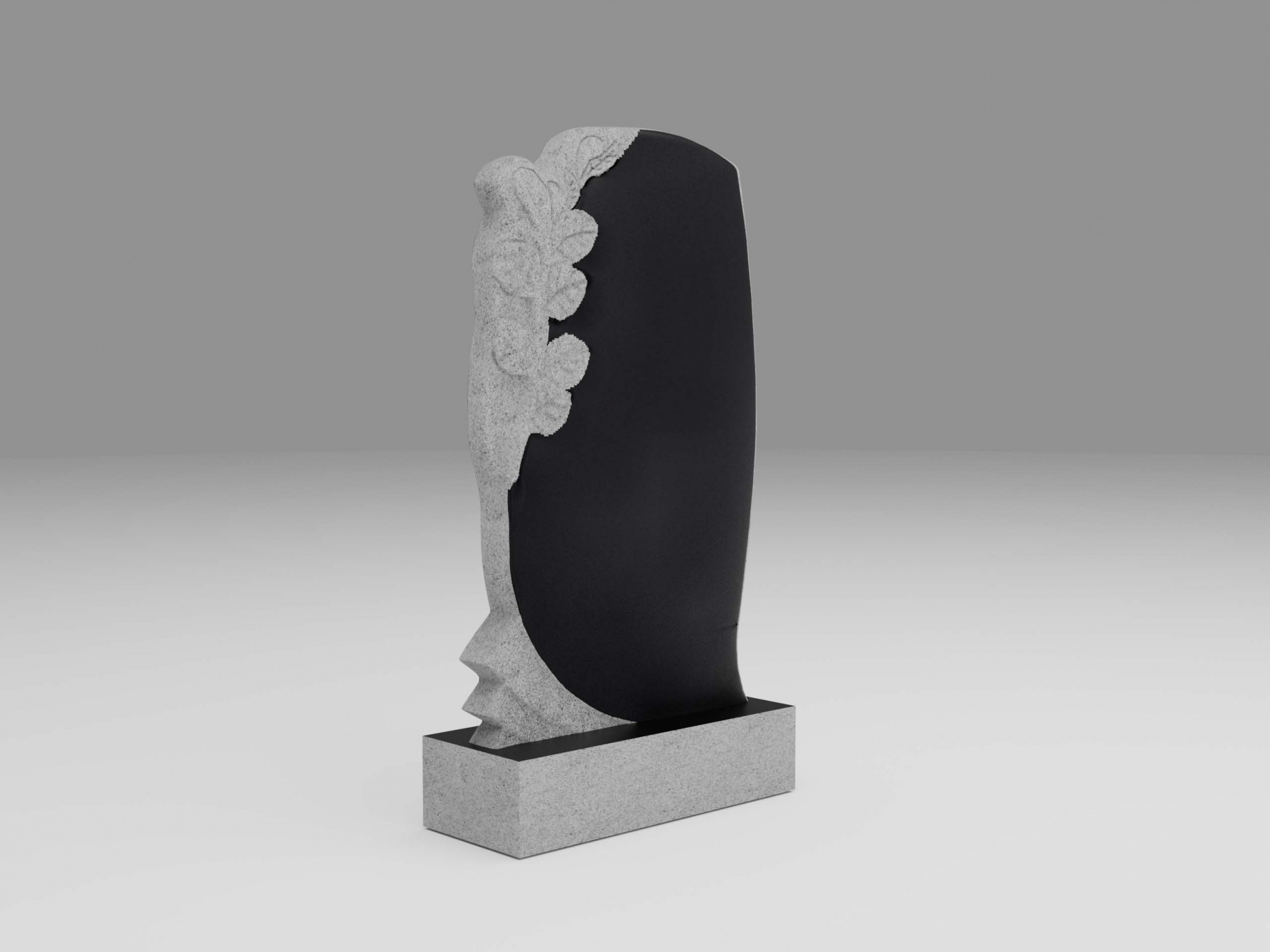 Памятник 13О с листьями 90х45 